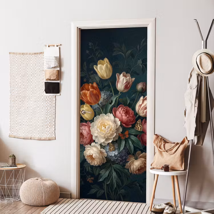 Deursticker - Bloemen - Boeket - Natuur - Klassiek - Donker — 8