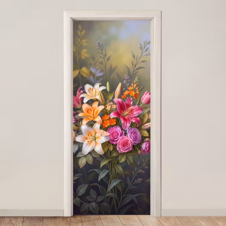 Deursticker - Bloemen - Boeket - Natuur - Kleurrijk - Modern — 1