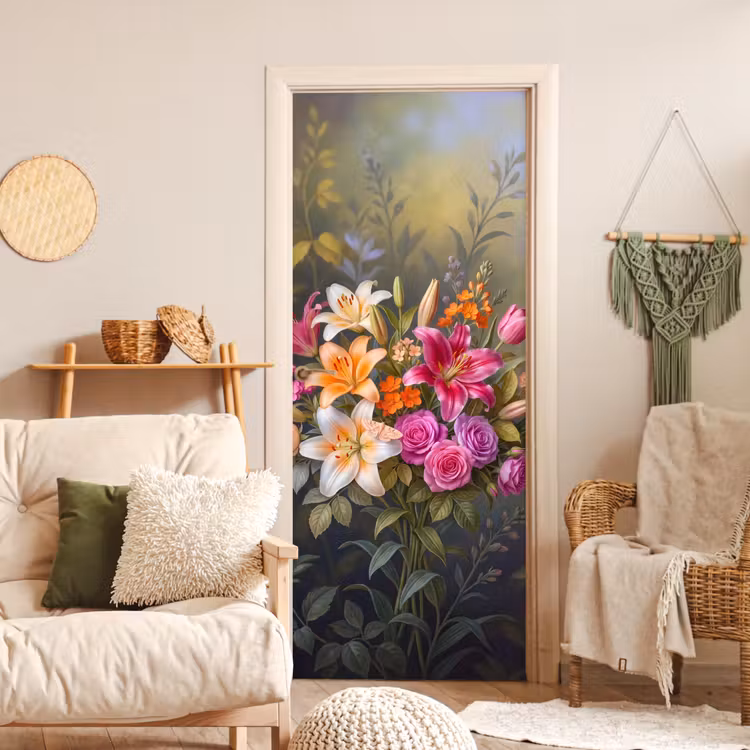 Deursticker - Bloemen - Boeket - Natuur - Kleurrijk - Modern — 4