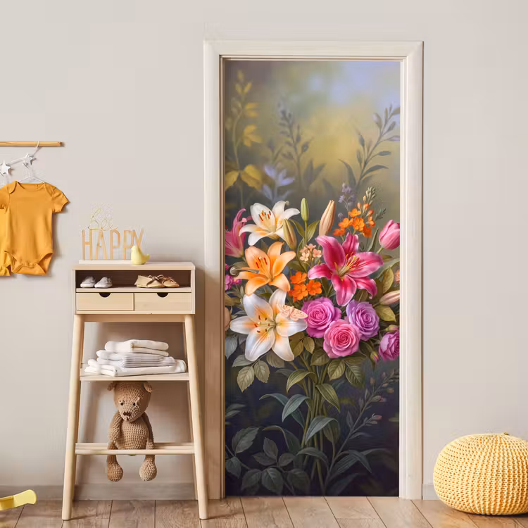 Deursticker - Bloemen - Boeket - Natuur - Kleurrijk - Modern — 6