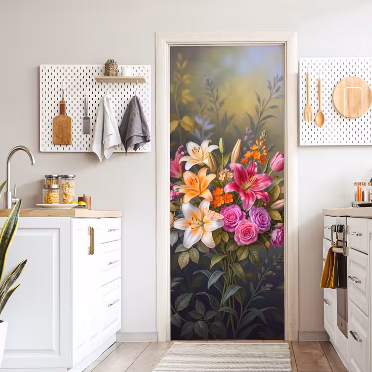 Deursticker - Bloemen - Boeket - Natuur - Kleurrijk - Modern — 7