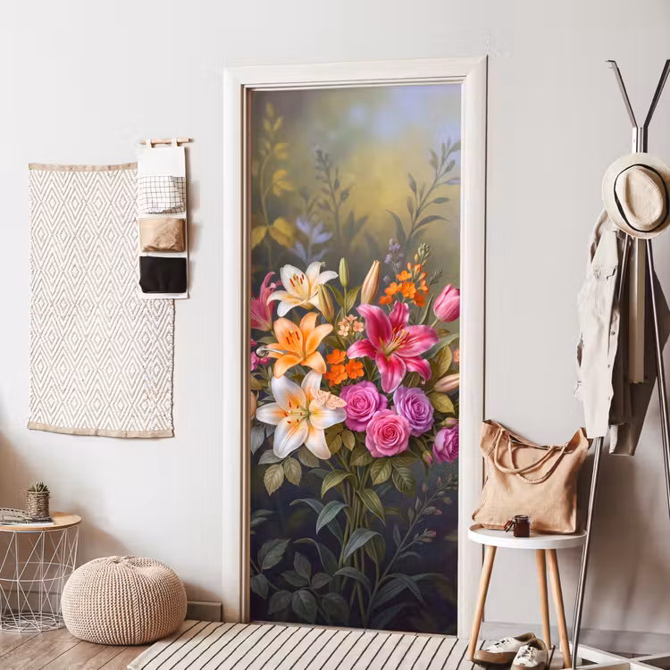 Deursticker - Bloemen - Boeket - Natuur - Kleurrijk - Modern — 8