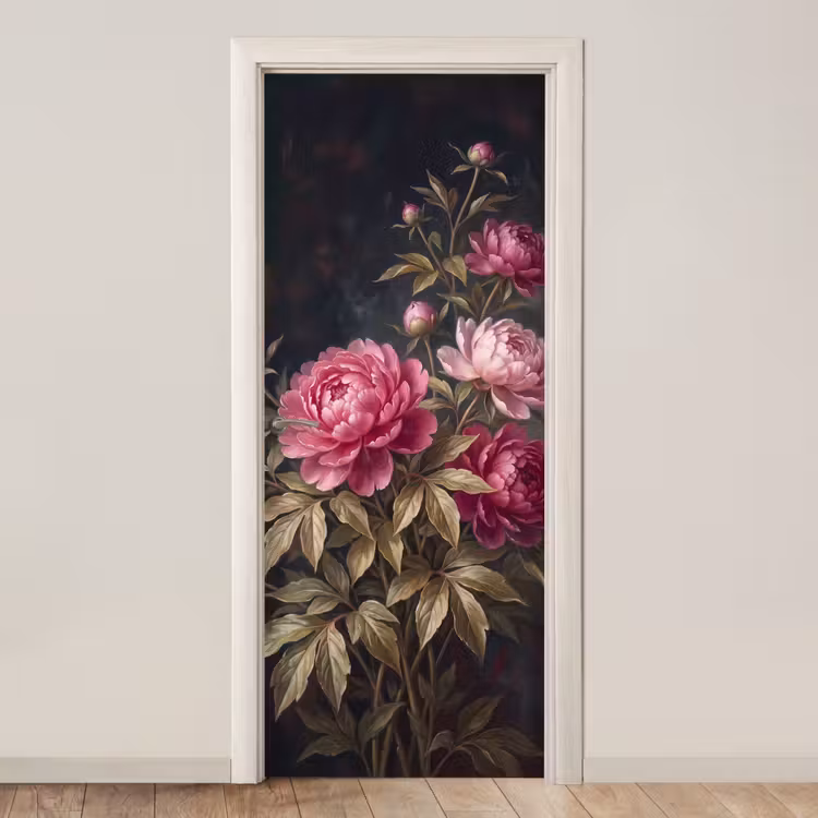 Deursticker - Bloemen - Roze - Klassiek - Natuur — 1