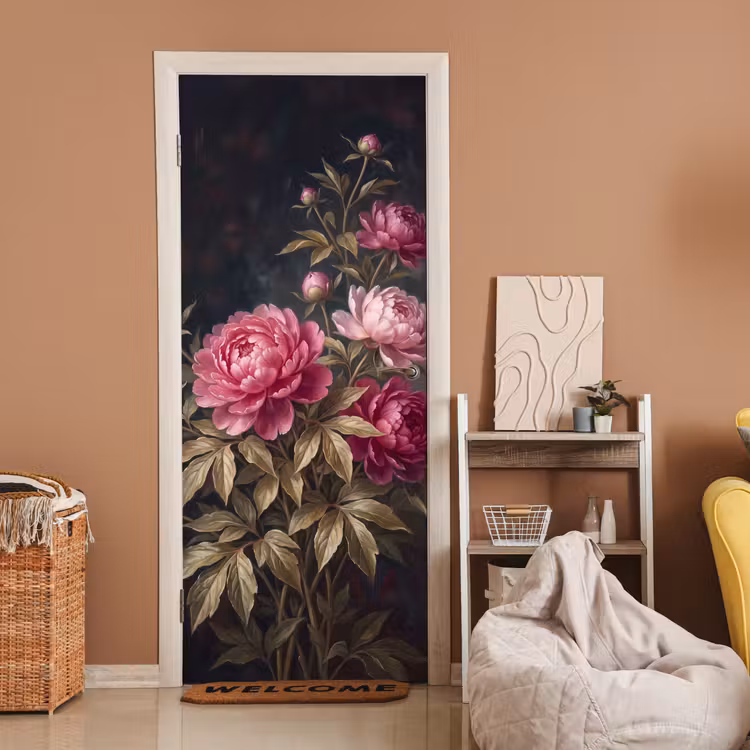 Deursticker - Bloemen - Roze - Klassiek - Natuur — 2
