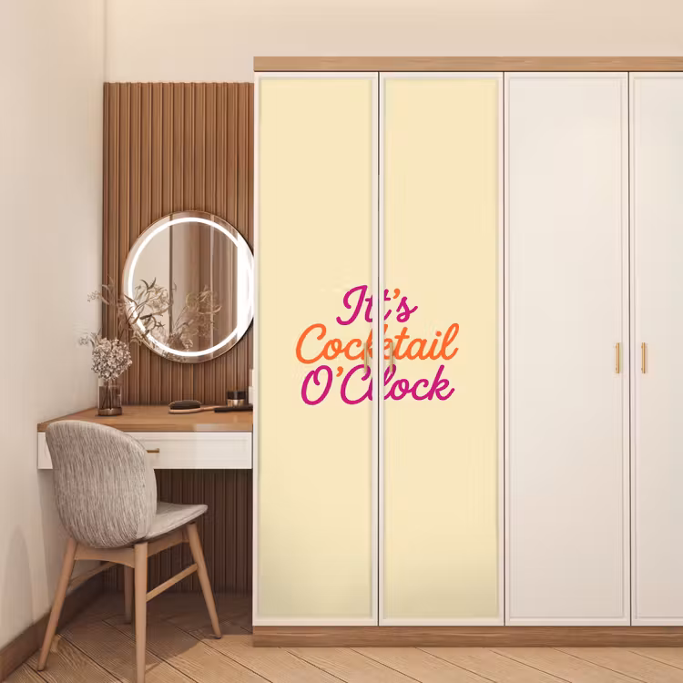 Deursticker - Cocktail O'Clock - Geel - Retro — 5