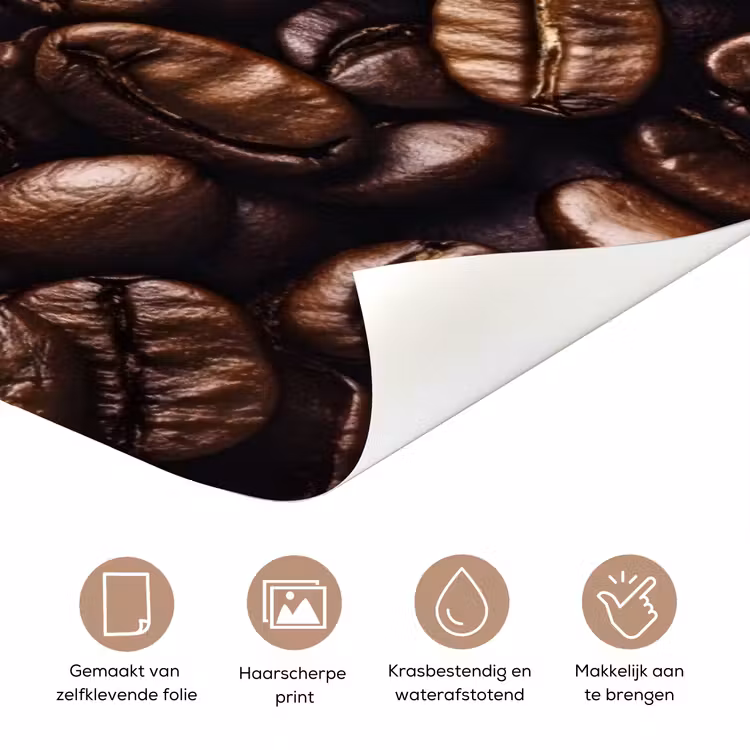 Deursticker - Coffee First - Koffiebonen - Roze — 3