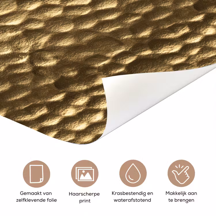 Deursticker - Gehamerd - Reliëf - Textuur - Bronsgoud — 3