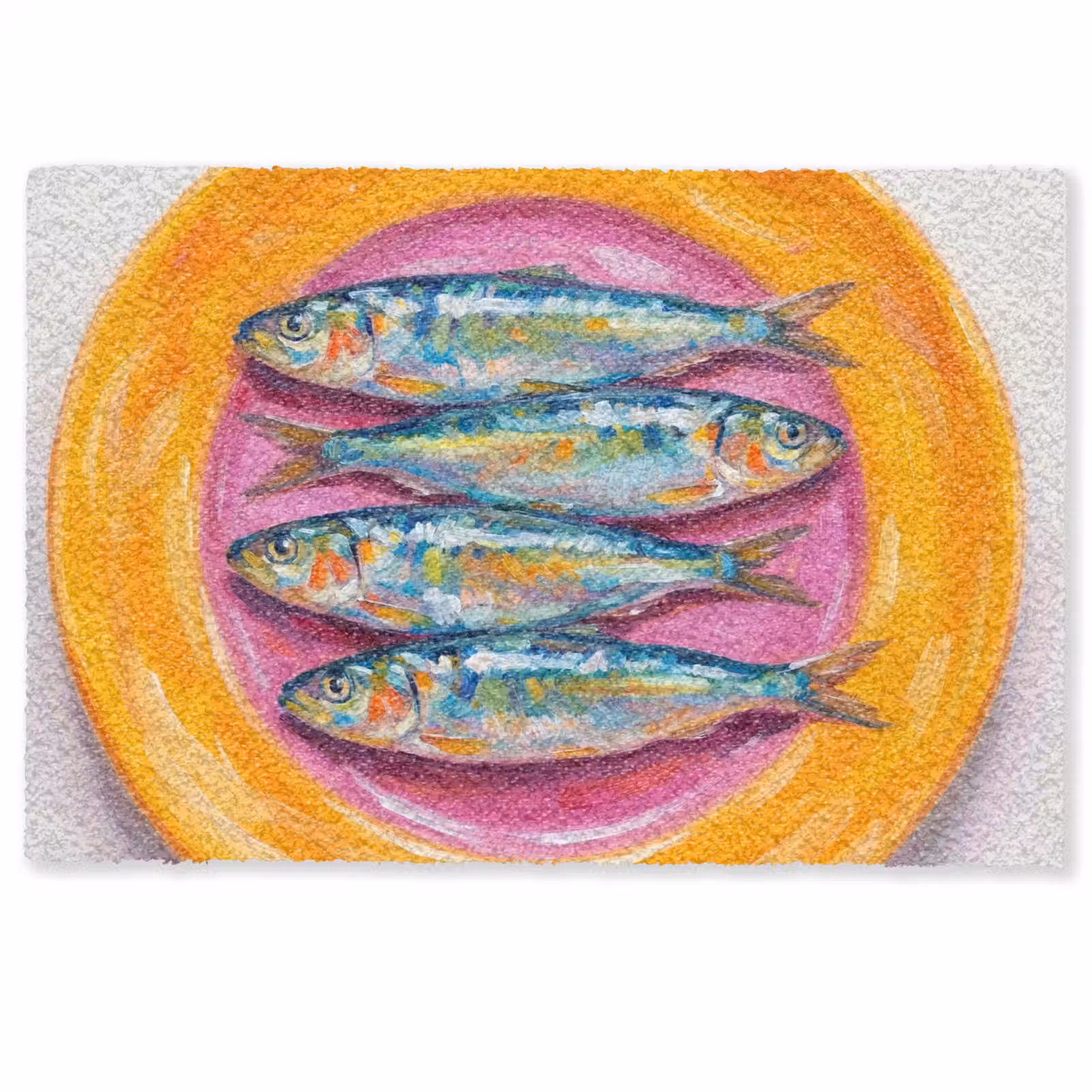 Deurmat - Vis - Vier - Eten - Modern - Kleurrijk — 1