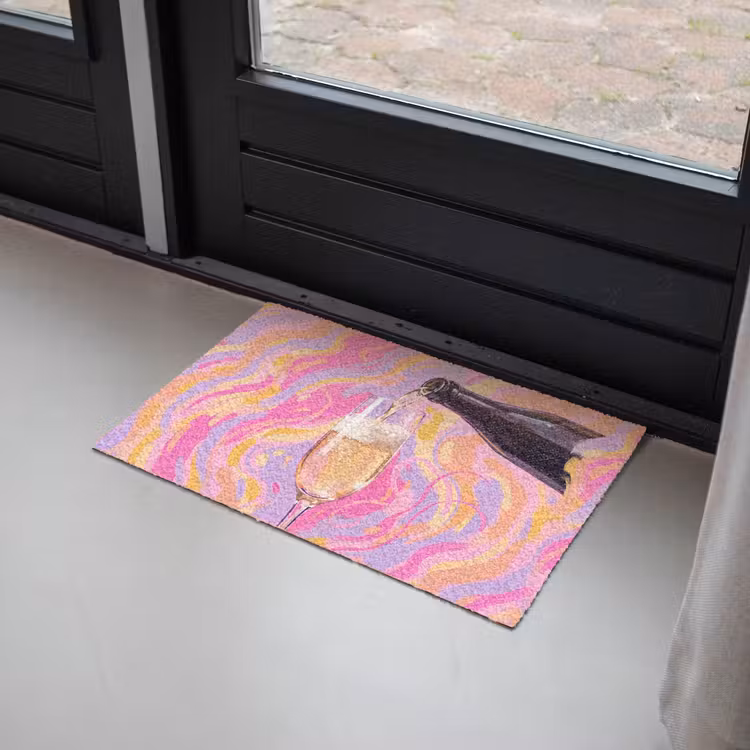 Deurmat - Drank - Inschenken - Feest - Abstract - Roze — 2