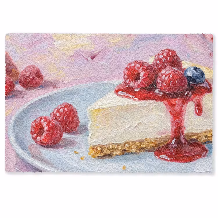 Deurmat - Eten - Cheesecake - Bessen - Abstract - Roze — 1