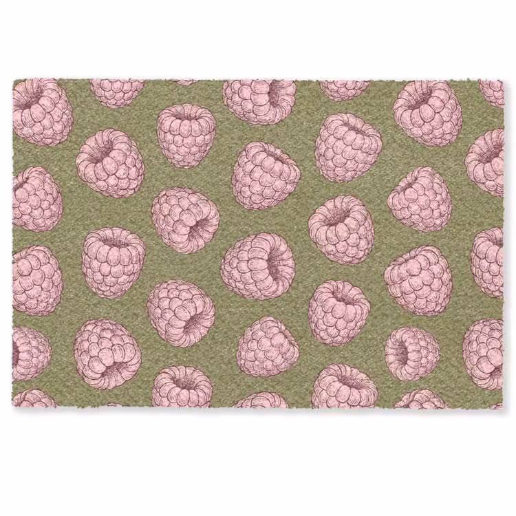 Deurmat - Eten - Patroon - Illustratie - Roze - Groen — 1