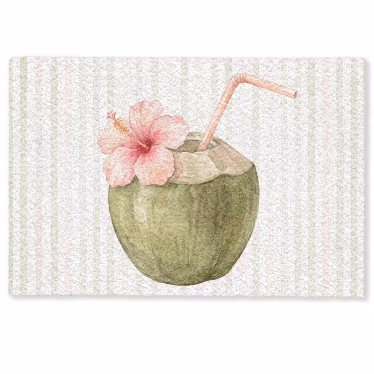 Deurmat - Kokosnoot - Drank - Tropisch - Illustratie - Zomer — 1
