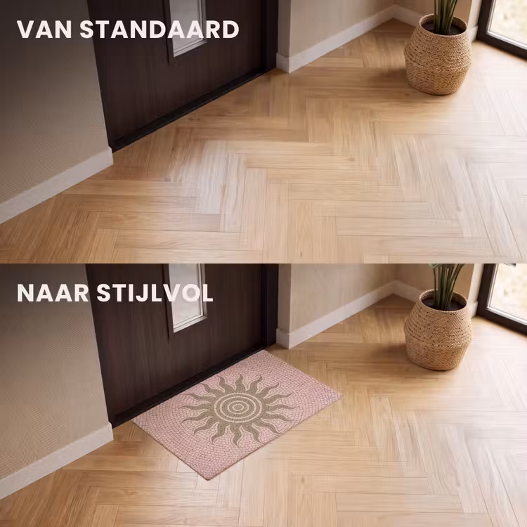 Deurmat - Mozaïek - Zon - Patroon - Klassiek - Roze — 3