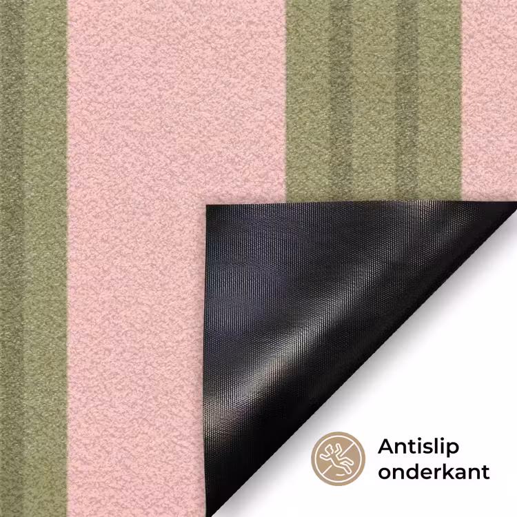 Deurmat - Patroon - Strepen - Abstract - Roze - Groen — 6