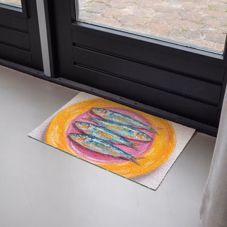 Deurmat - Vis - Vier - Eten - Modern - Kleurrijk — 2