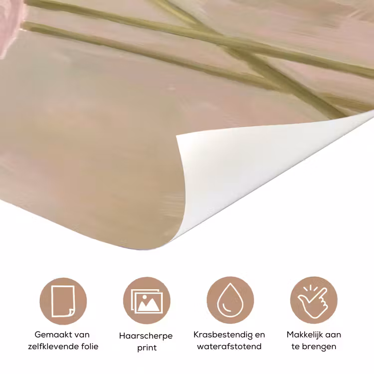 Deursticker - Bloemen - Pastel - Abstract - Natuur - Groen — 3