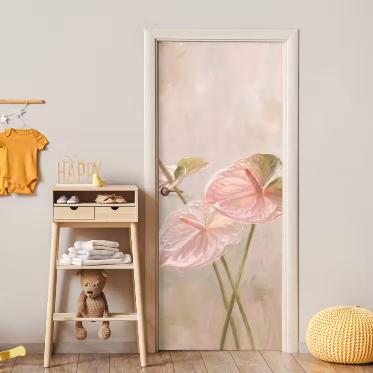 Deursticker - Bloemen - Pastel - Abstract - Natuur - Groen — 6
