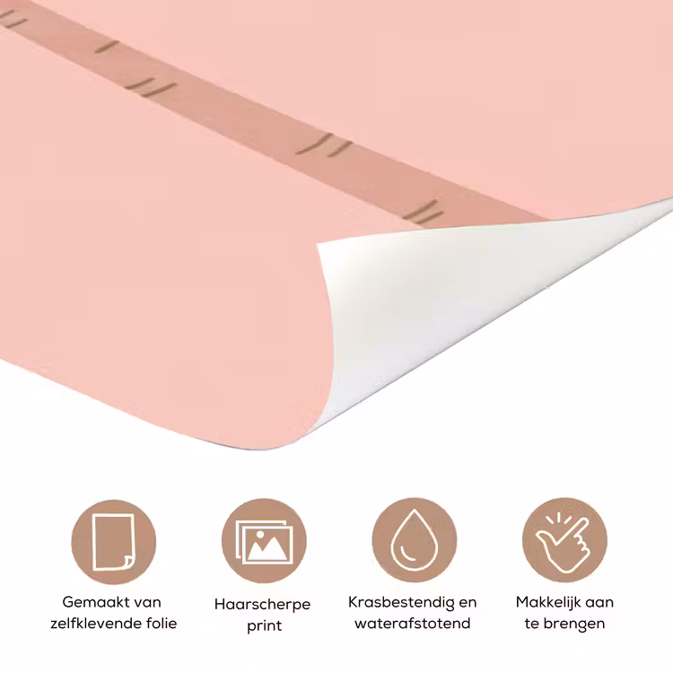 Deursticker - Boom - Palm - Natuur - Illustratie - Roze — 3