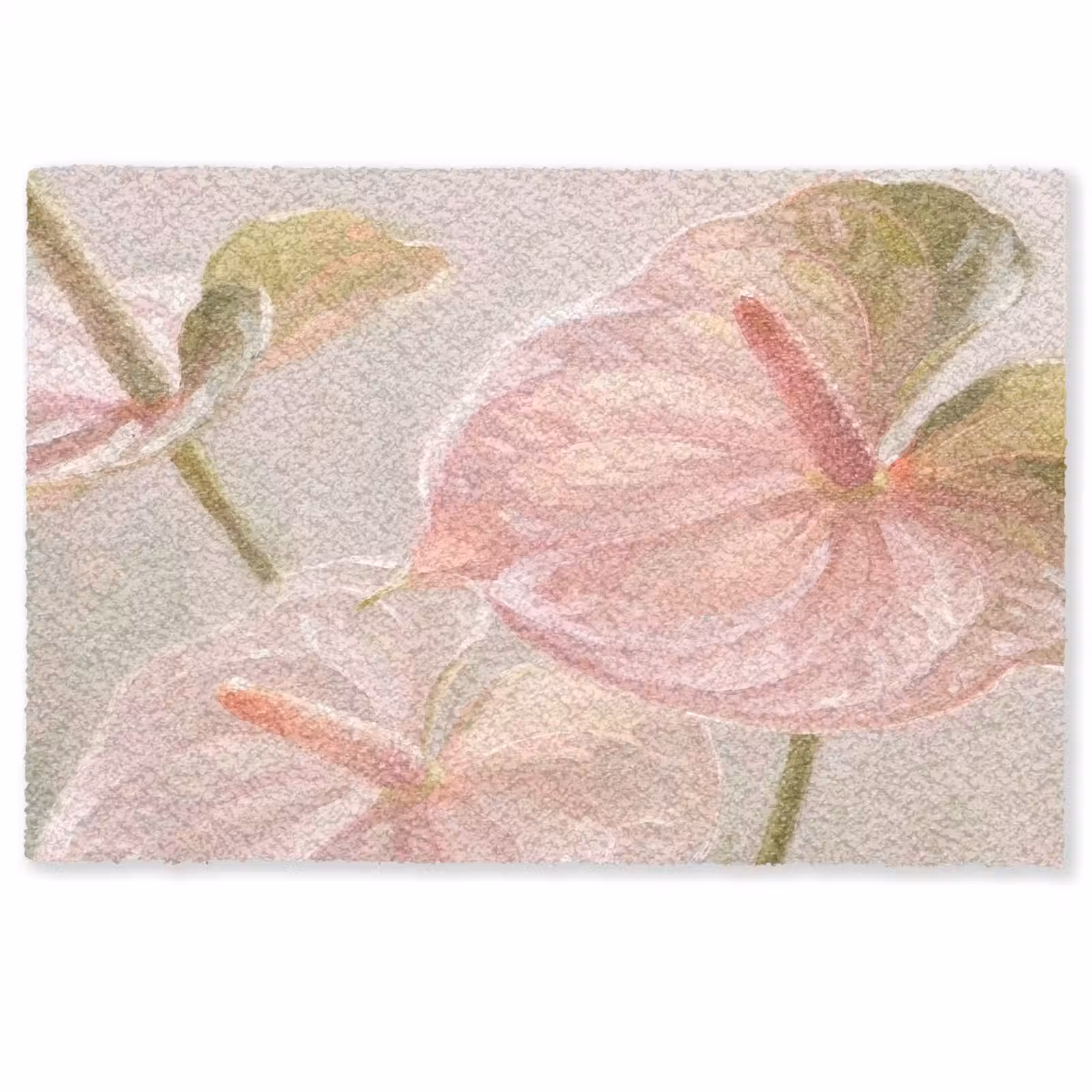 Deurmat - Bloemen - Pastel - Abstract - Natuur - Groen — 1