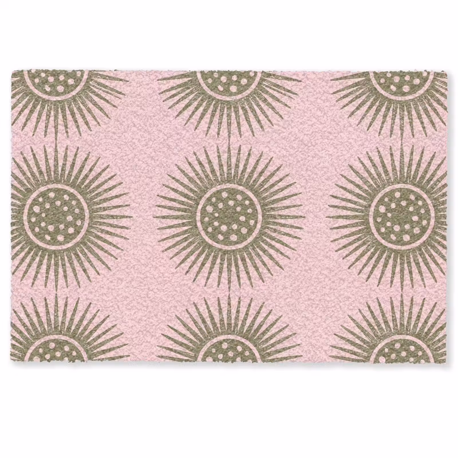 Deurmat - Bloemen - Patroon - Abstract - Roze - Groen — 1