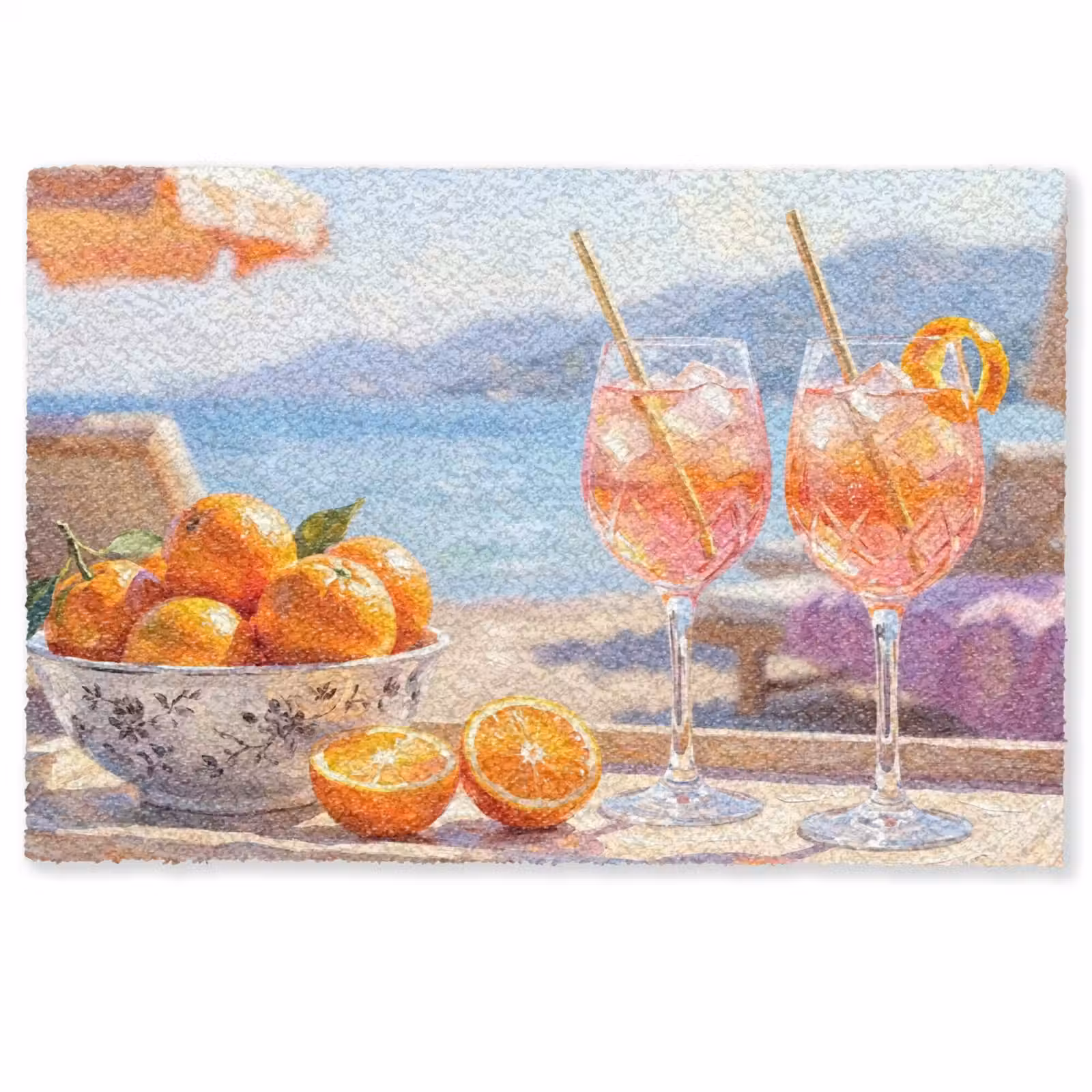 Deurmat - Drank - Glazen - Strand - Zomer - Oranje — 1