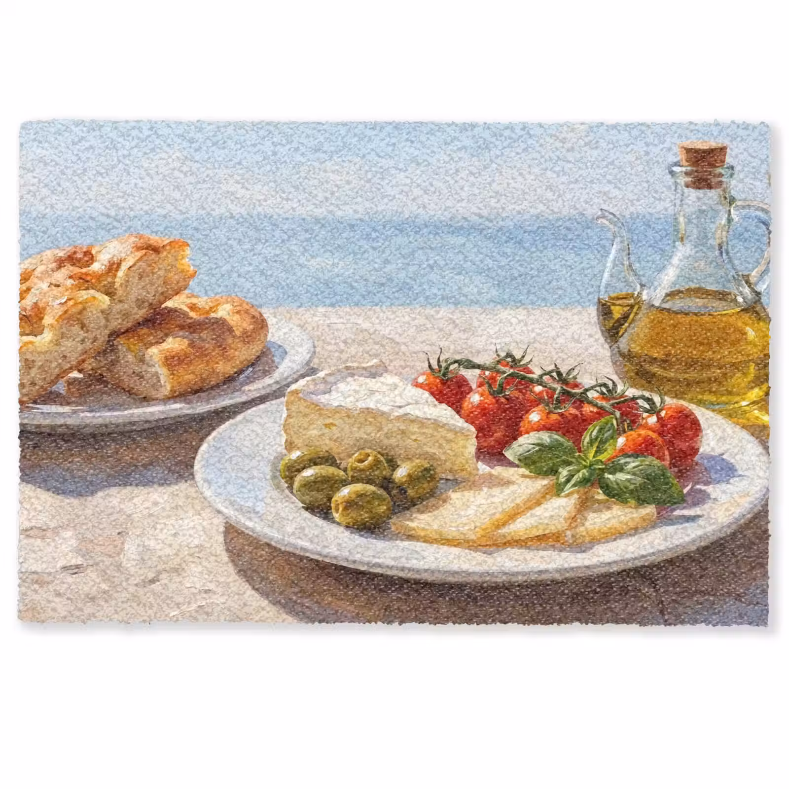 Deurmat - Eten - Middellandse Zee - Natuur - Geschilderd — 1