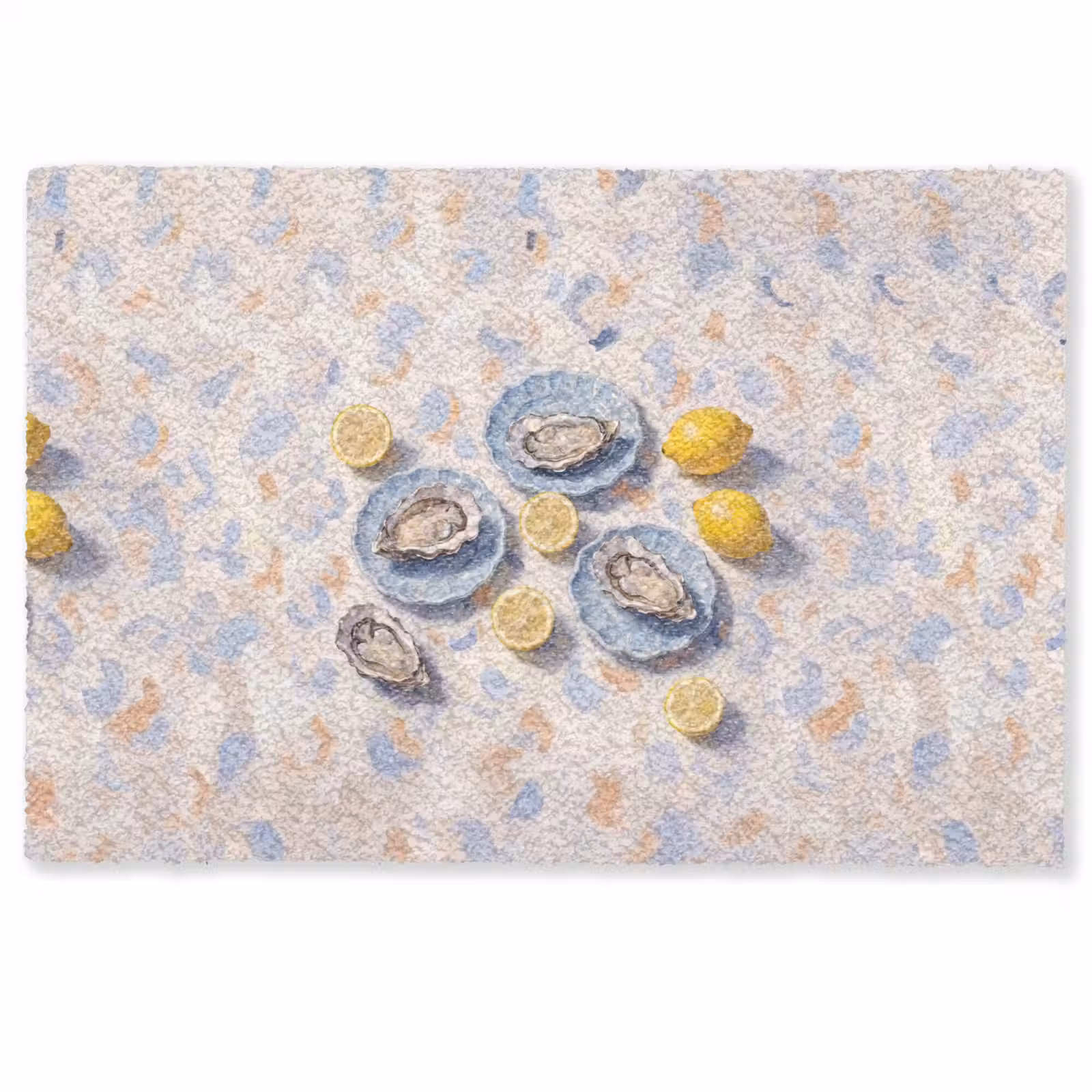 Deurmat - Eten - Oesters - Citroenen - Modern - Geel — 1