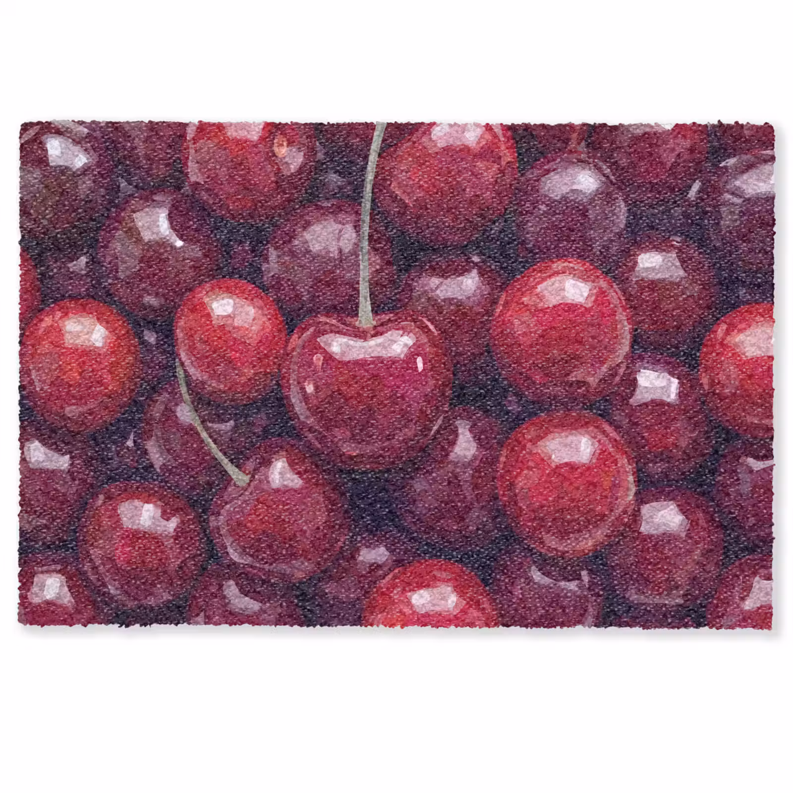 Deurmat - Fruit - Kersen - Eten - Modern - Rood — 1
