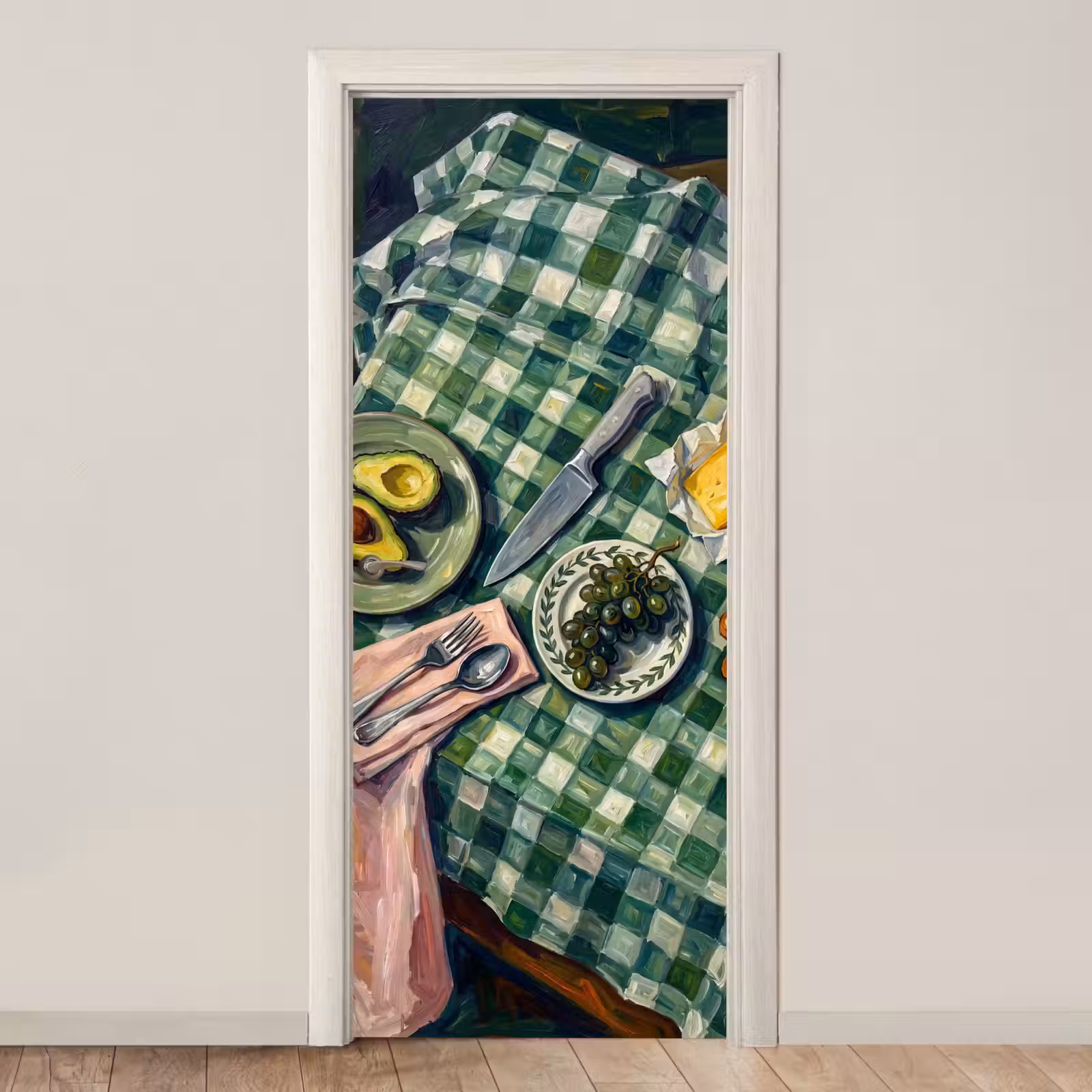 Deursticker - Eten - Ontbijt - Tafel - Modern - Groen — 1