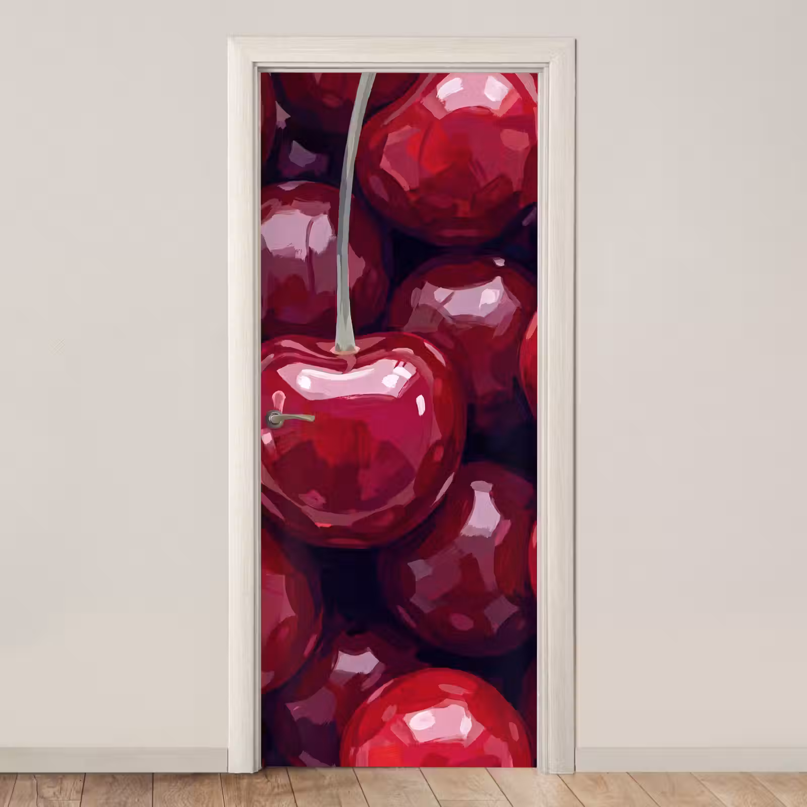 Deursticker - Fruit - Kersen - Eten - Modern - Rood — 1