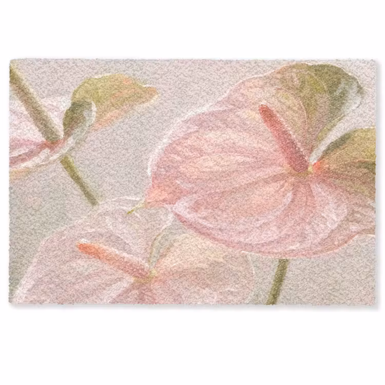 Deurmat - Bloemen - Pastel - Abstract - Natuur - Groen — 1