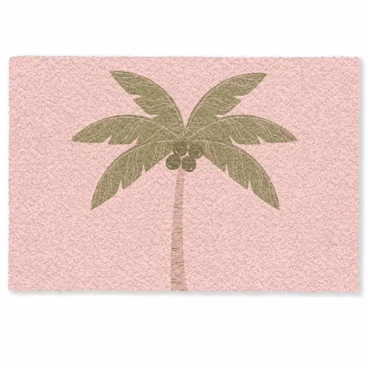 Deurmat - Boom - Palm - Natuur - Illustratie - Roze — 1