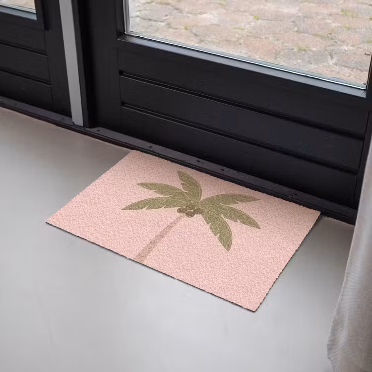 Deurmat - Boom - Palm - Natuur - Illustratie - Roze — 2