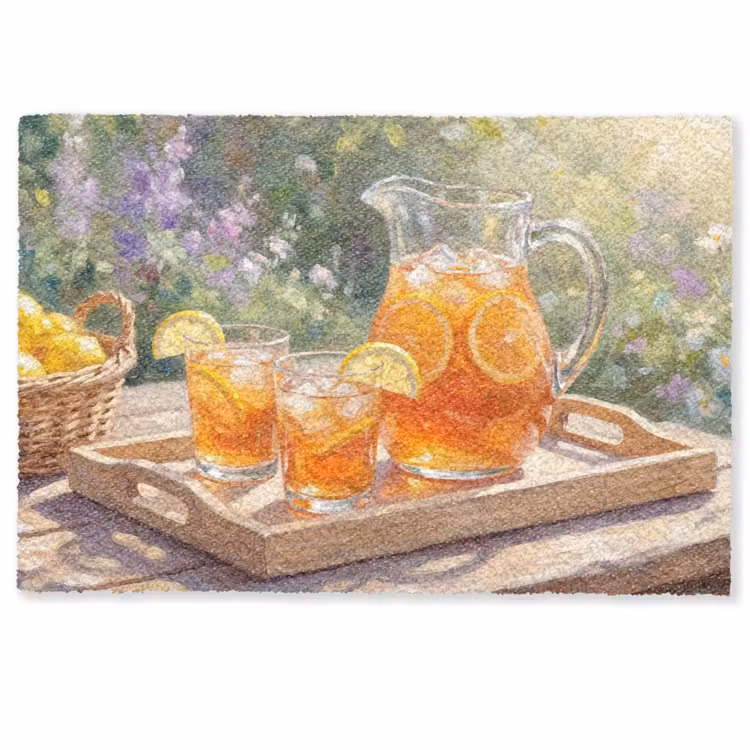 Deurmat - Drank - Citroen - Zomer - Tuin - Geel — 1