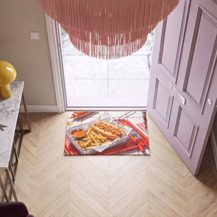 Deurmat - Eten - Hotdog - Fastfood - Modern - Rood — 4