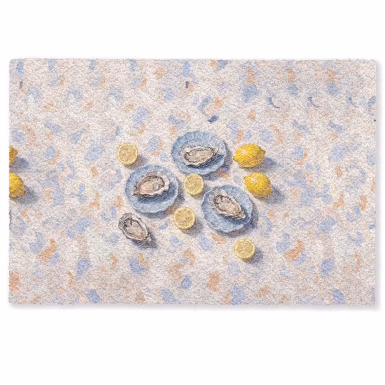 Deurmat - Eten - Oesters - Citroenen - Modern - Geel — 1
