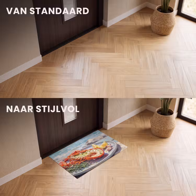 Deurmat - Eten - Zee - Kust - Modern - Blauw — 3