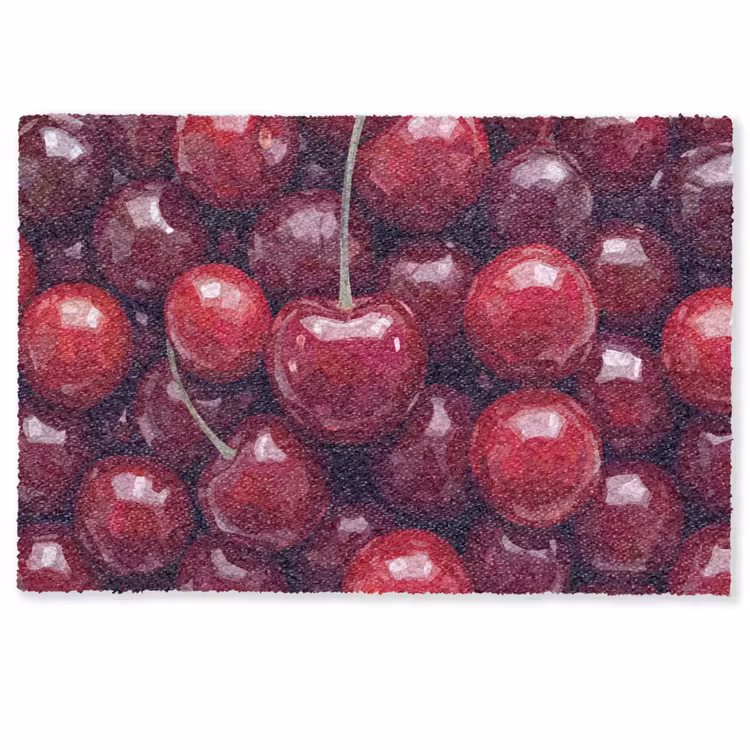Deurmat - Fruit - Kersen - Eten - Modern - Rood — 1