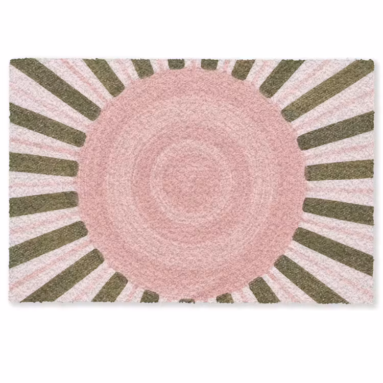 Deurmat - Patroon - Cirkel - Stralen - Abstract - Roze — 1