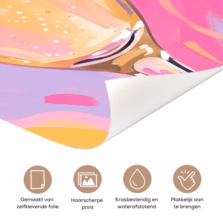 Deursticker - Drank - Inschenken - Feest - Abstract - Roze — 3