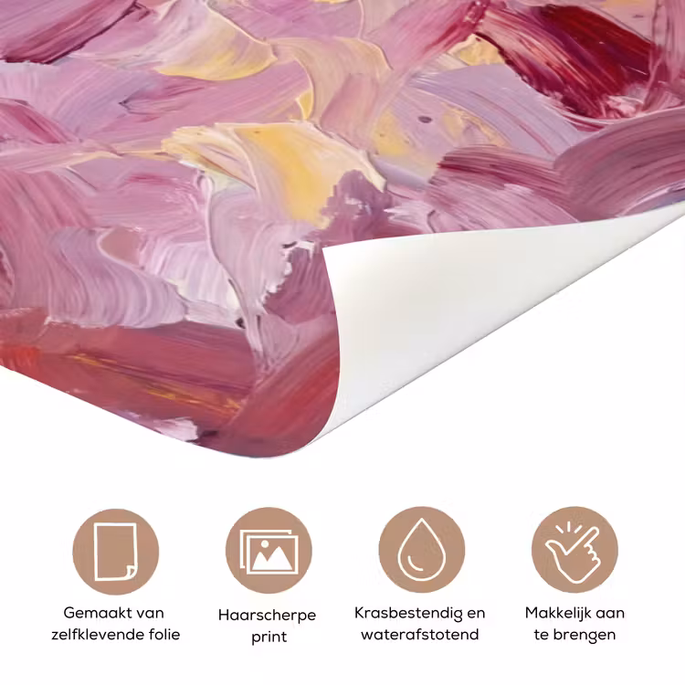 Deursticker - Eten - Cheesecake - Bessen - Abstract - Roze — 3