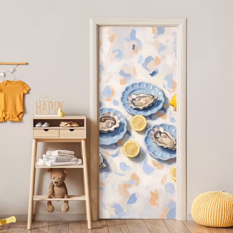 Deursticker - Eten - Oesters - Citroenen - Modern - Geel — 6