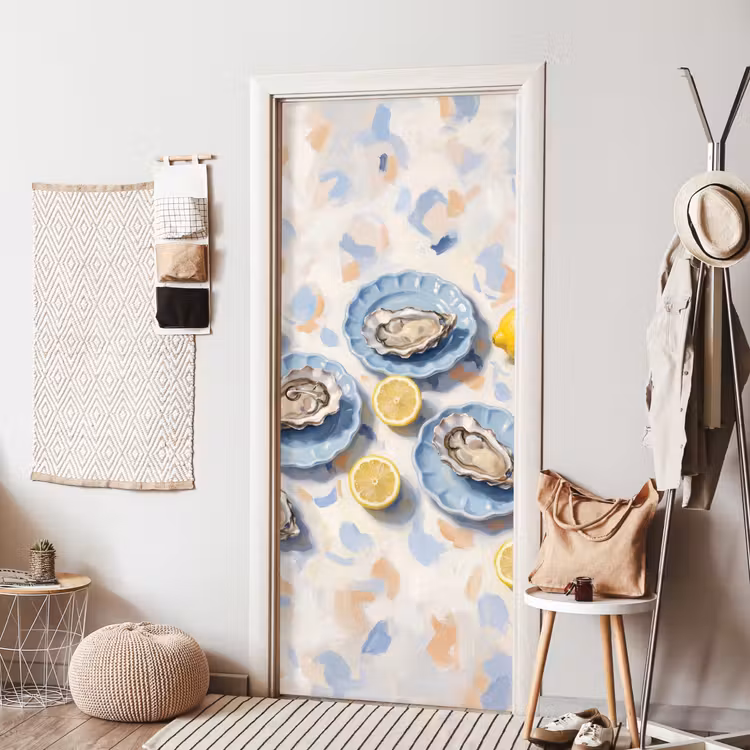 Deursticker - Eten - Oesters - Citroenen - Modern - Geel — 8