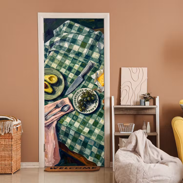 Deursticker - Eten - Ontbijt - Tafel - Modern - Groen — 2