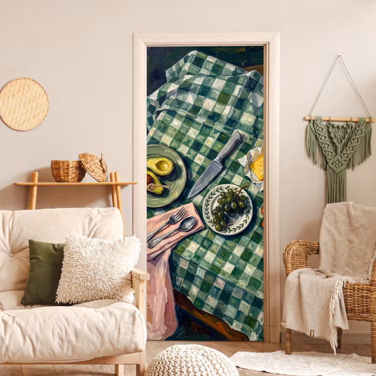 Deursticker - Eten - Ontbijt - Tafel - Modern - Groen — 4