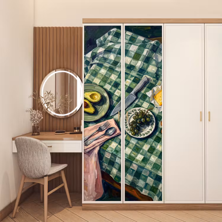 Deursticker - Eten - Ontbijt - Tafel - Modern - Groen — 5