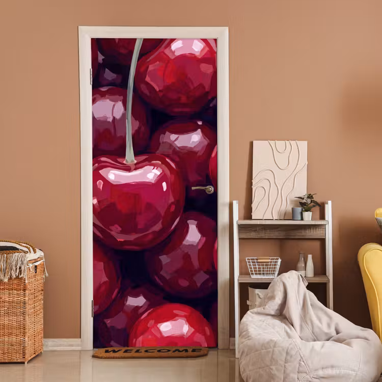 Deursticker - Fruit - Kersen - Eten - Modern - Rood — 2