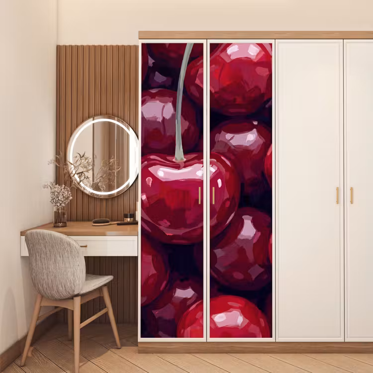 Deursticker - Fruit - Kersen - Eten - Modern - Rood — 5