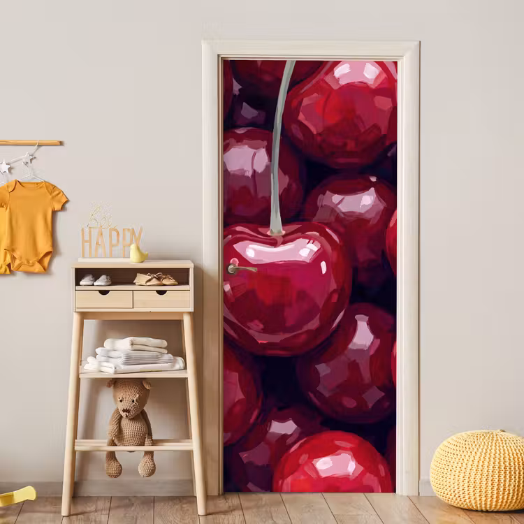 Deursticker - Fruit - Kersen - Eten - Modern - Rood — 6