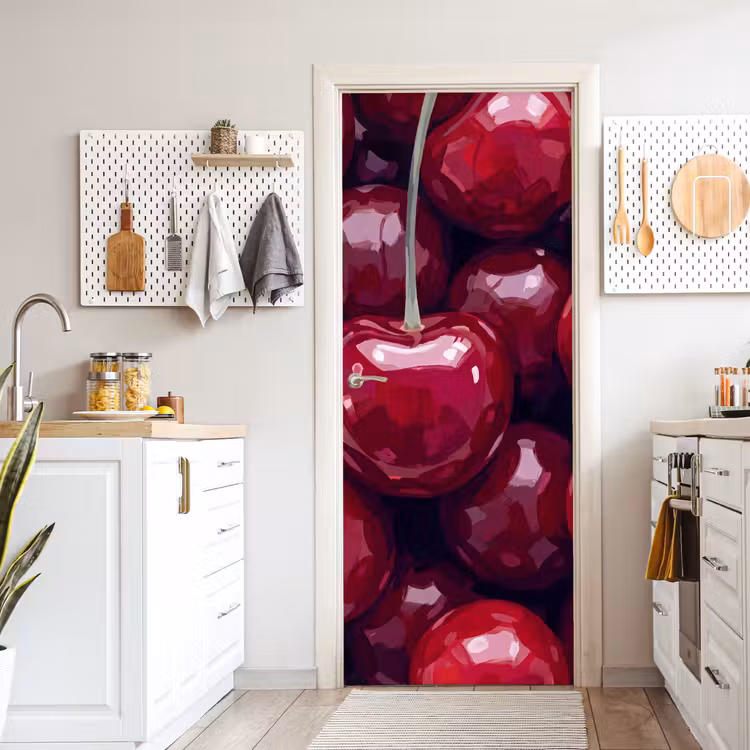 Deursticker - Fruit - Kersen - Eten - Modern - Rood — 7